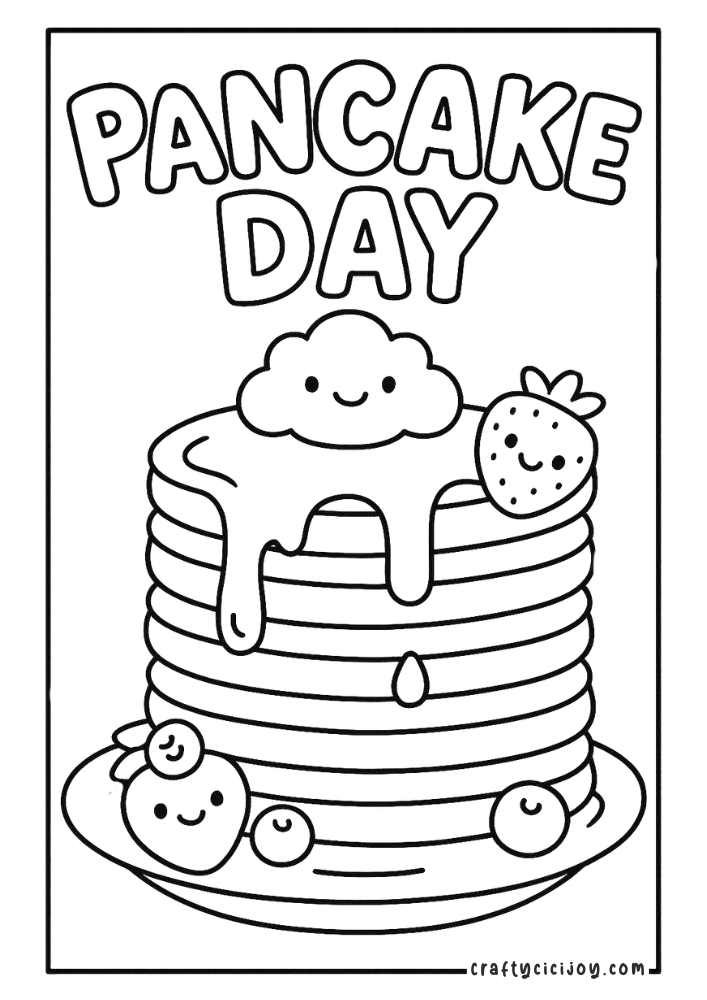 Pancake Coloring Pages (20 Free Printable PDFs) 6 Pancakes Coloring Pages 7
