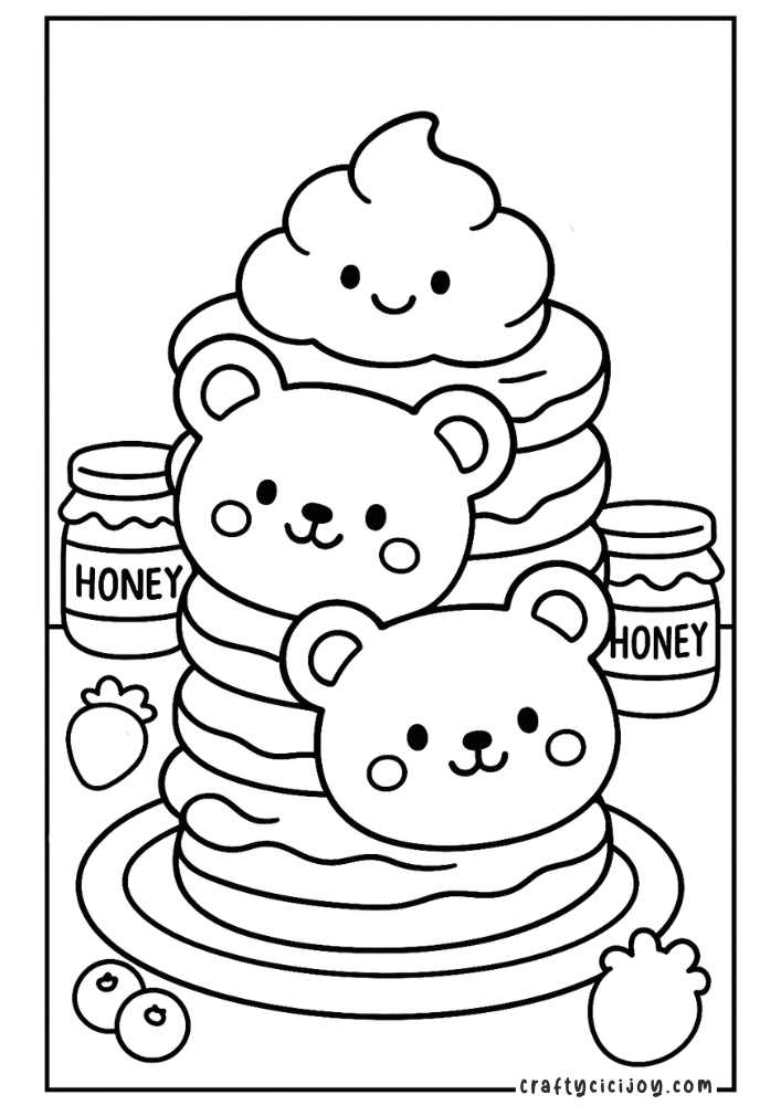 Pancake Coloring Pages (20 Free Printable PDFs) 8 Pancakes Coloring Pages 9