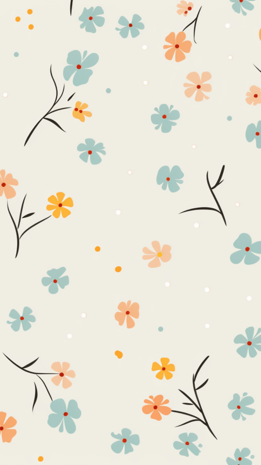 Aesthetic Flower Pattern Phone Wallpaper - Crafty Cici Joy