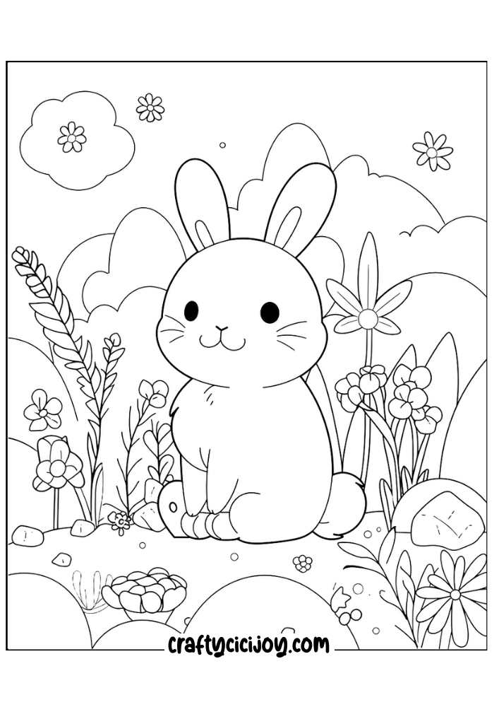 30 Free Cute Bunny Coloring Pages For Adults and Children