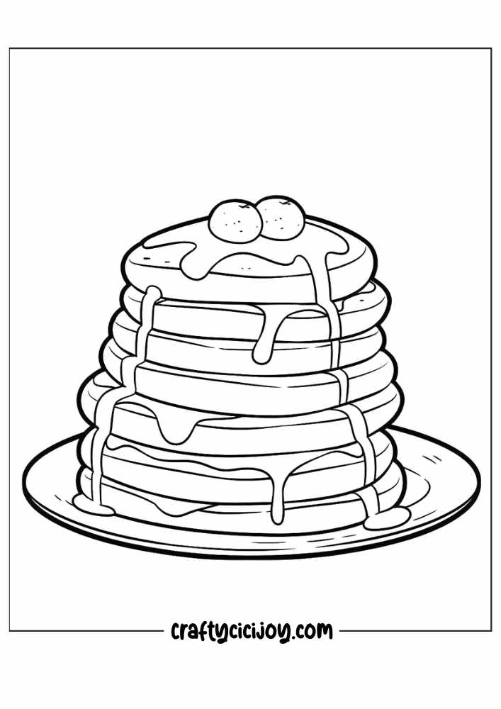 20 Free Pancake Coloring Pages For Kids And Adults