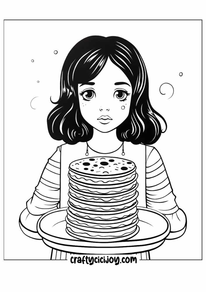 pancake coloring page 15