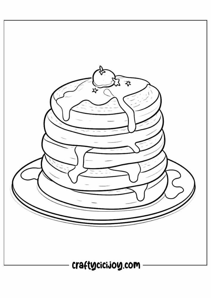 pancake coloring page 16