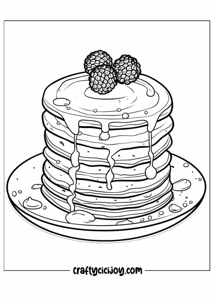 20 Pancake Coloring Pages (100% Free PDF Printable) - Crafty Cici Joy