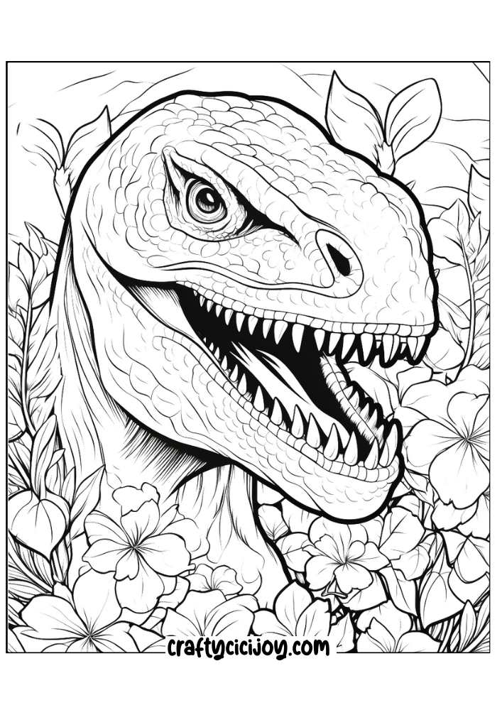Dinosaur coloring pages for adults 11