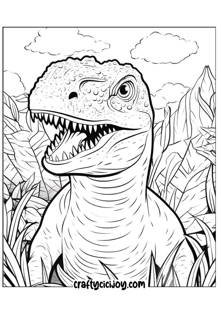 Dinosaur coloring pages for adults 15