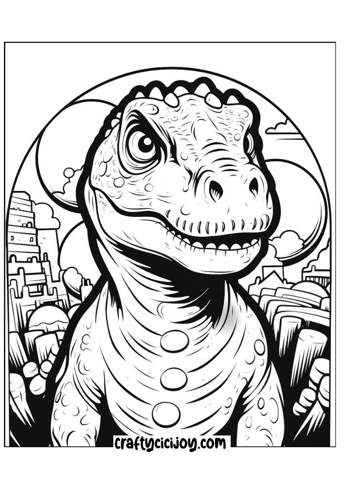 Dinosaur coloring pages for adults 17