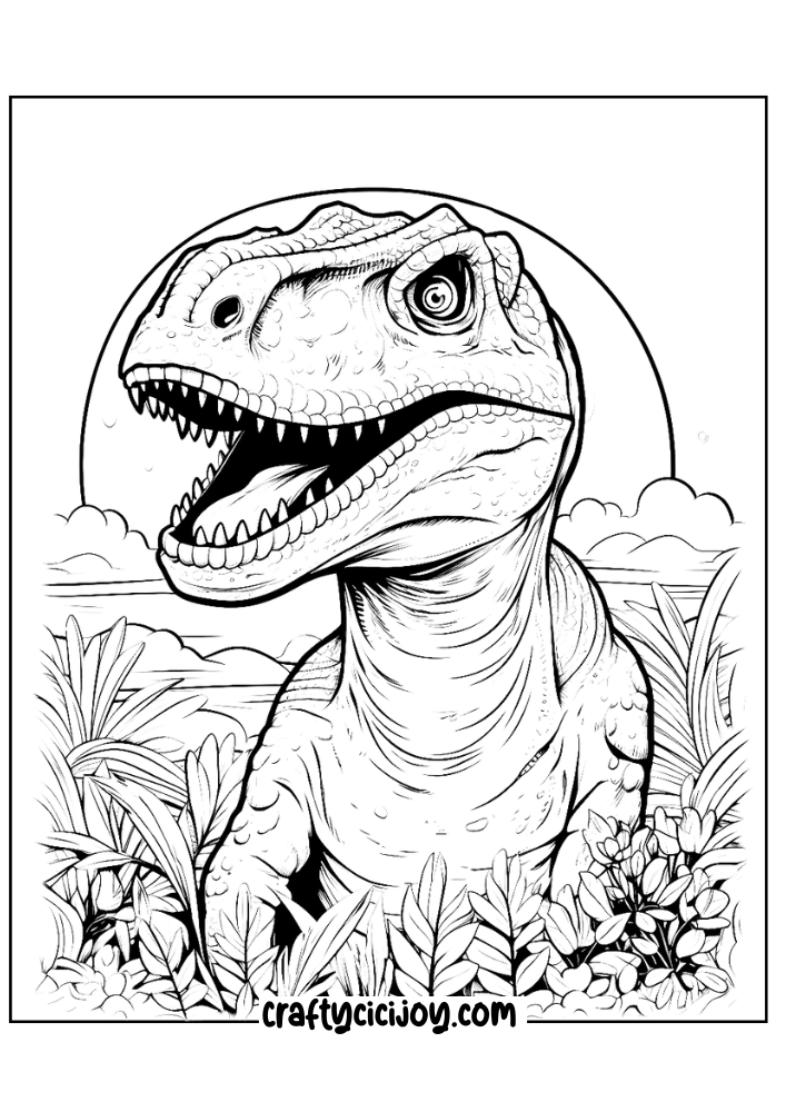 Dinosaur coloring pages for adults 2