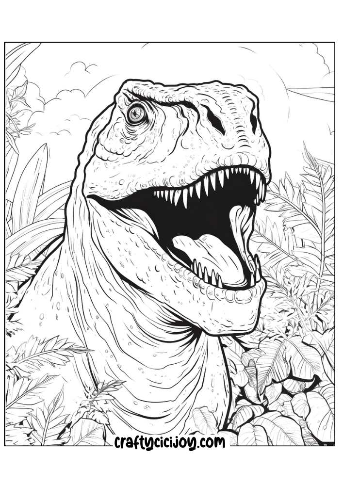 Dinosaur coloring pages for adults 23