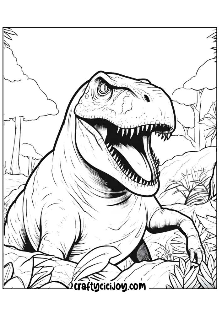 Dinosaur coloring pages for adults 3