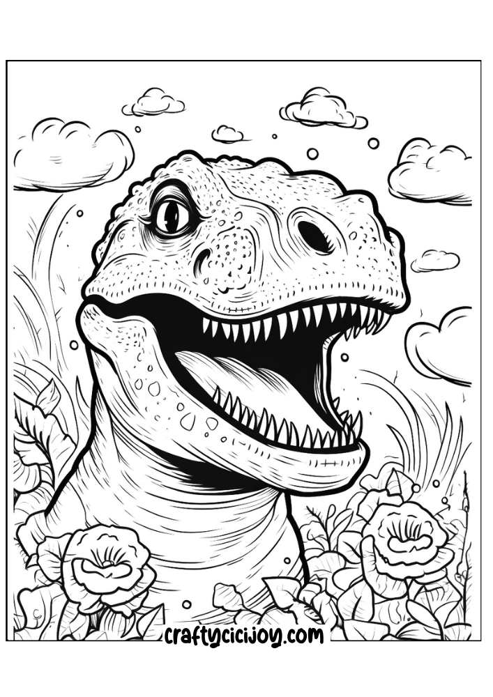 Dinosaur coloring pages for adults 5