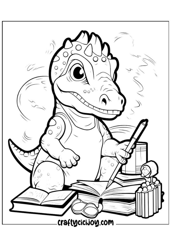 Dinosaur coloring pages for adults 6
