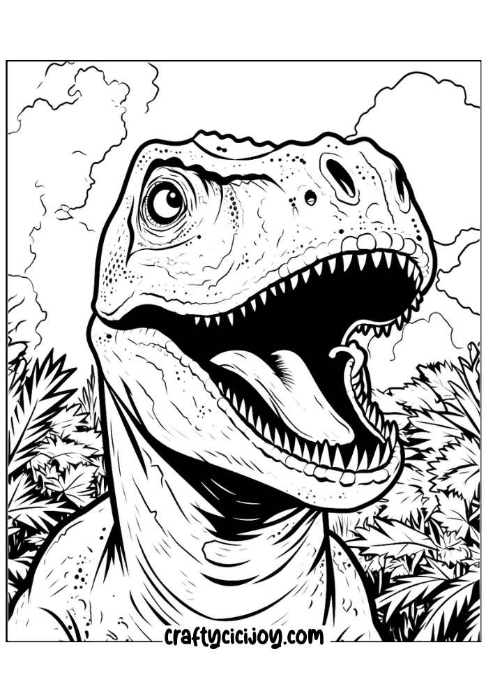 30 Free Dinosaur Coloring Pages For Adults and Children