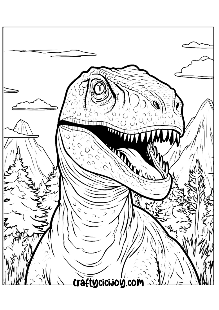 Detailed Dinosaur Coloring Page