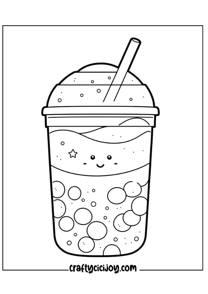 bubble tea coloring page 10