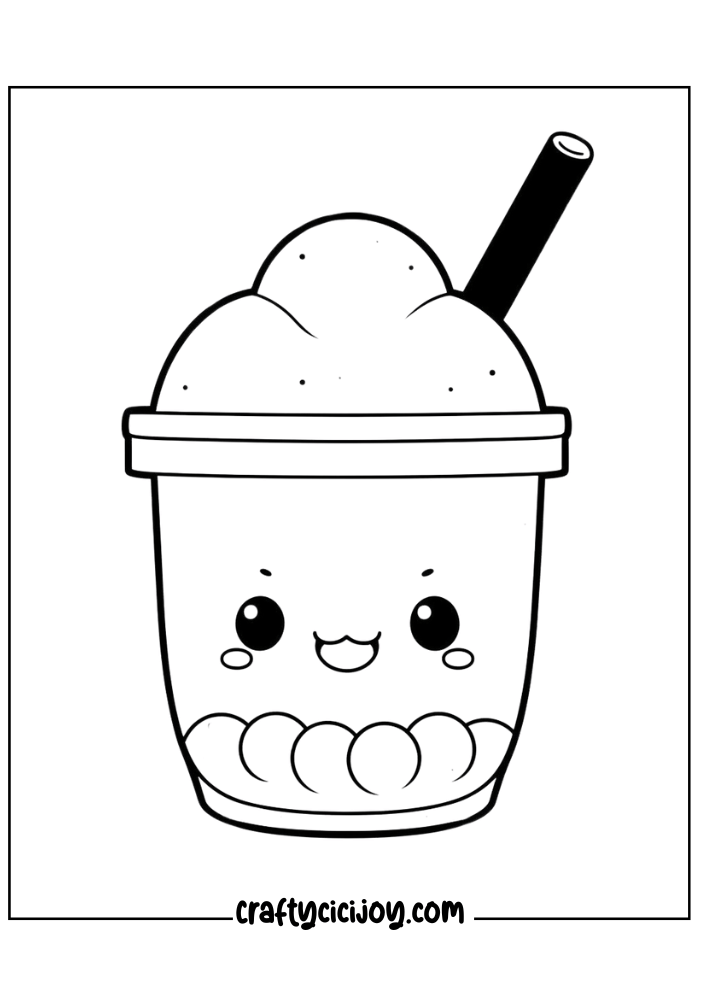 bubble tea coloring page 10