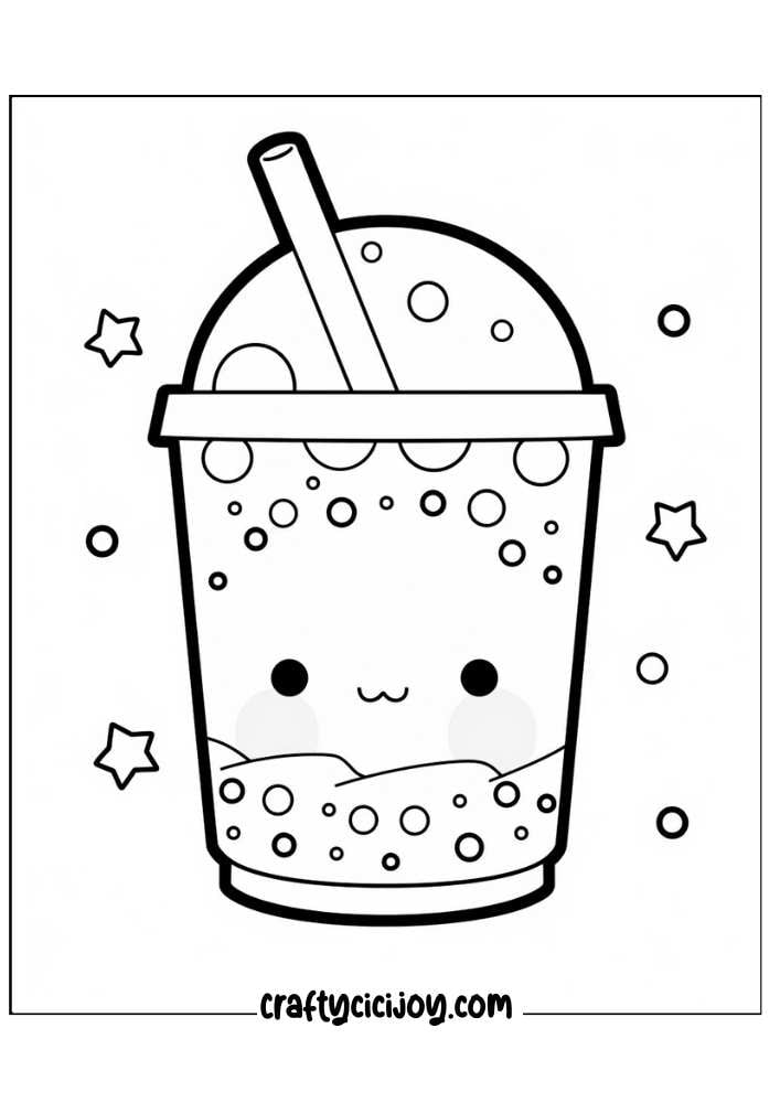 Free Bubble Tea Coloring Pages: 30 PDF Printables - Crafty Cici Joy