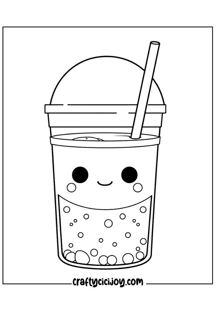 30 Free Bubble Tea Coloring Pages (PDF Digital Download) - Crafty Cici Joy