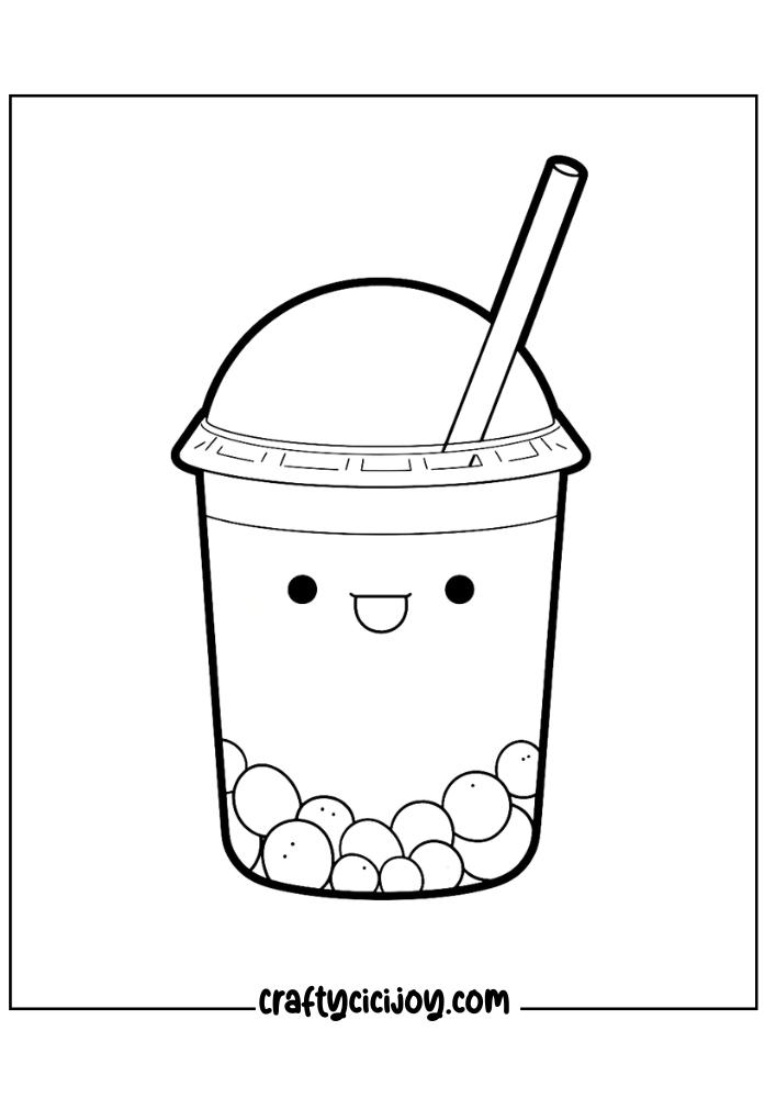 bubble tea coloring page 15