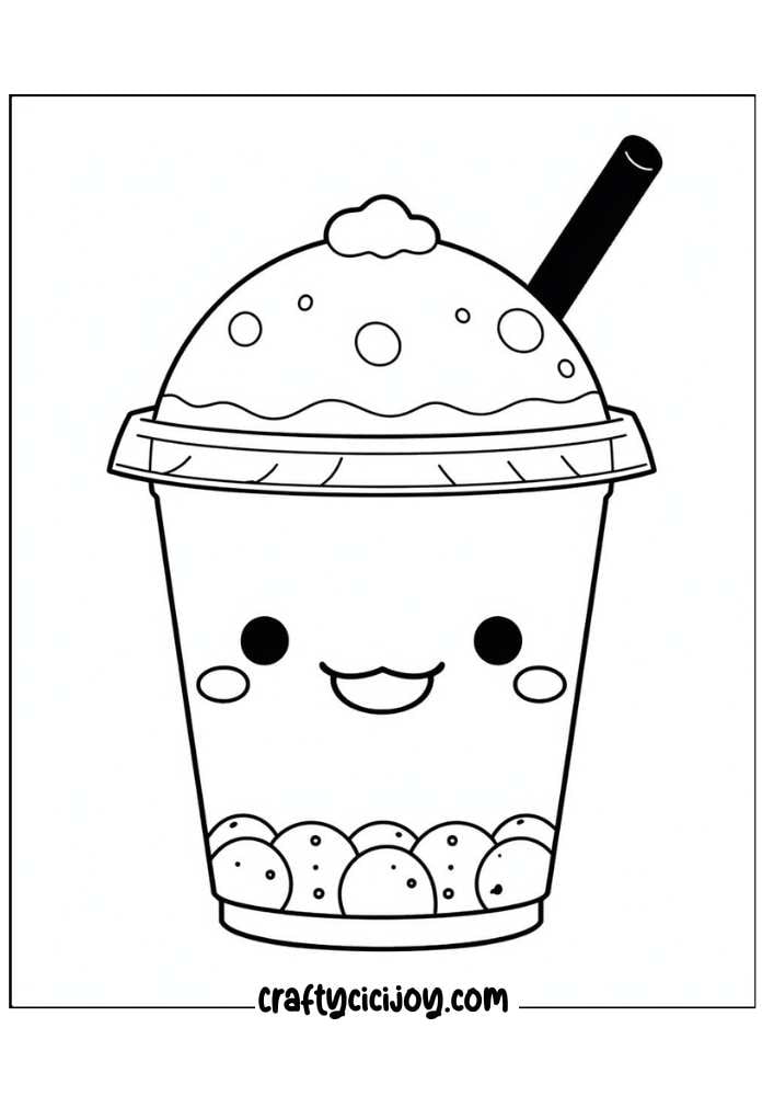 bubble tea coloring page 17