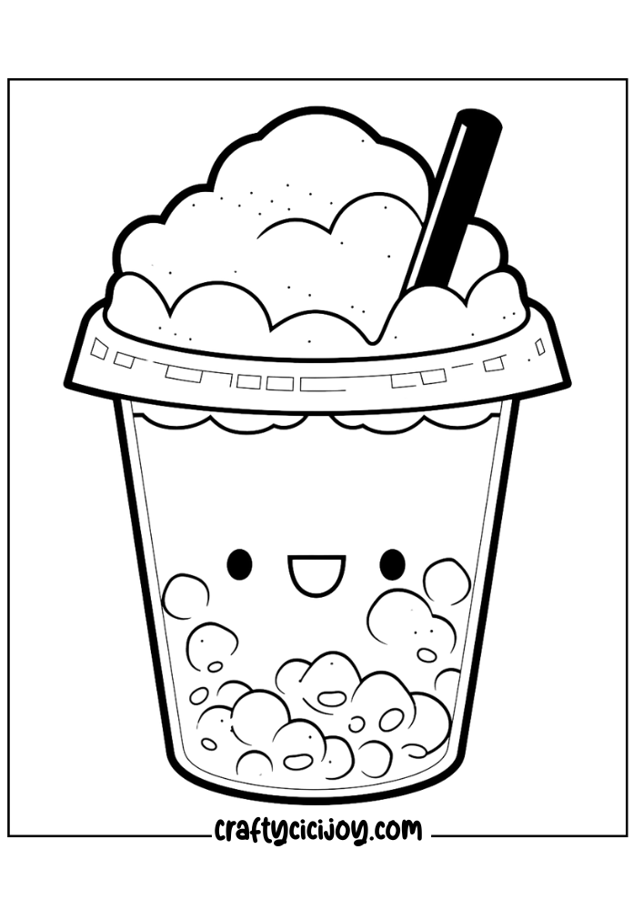 bubble tea coloring page 17