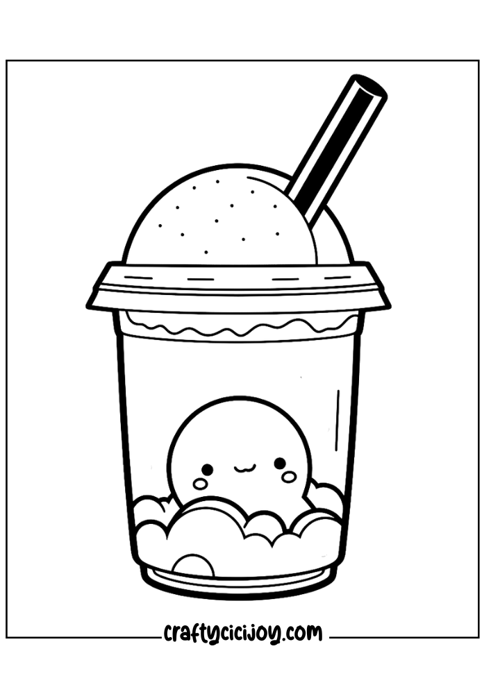 bubble tea coloring page 18