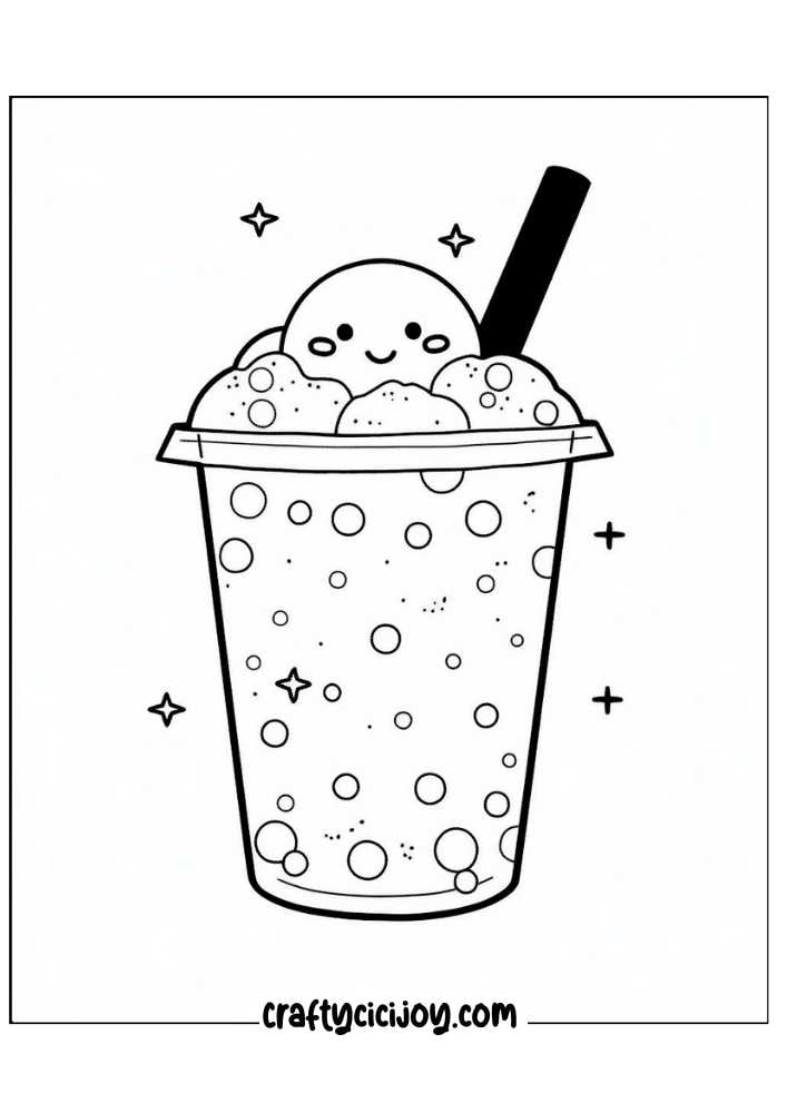 bubble tea coloring page 19