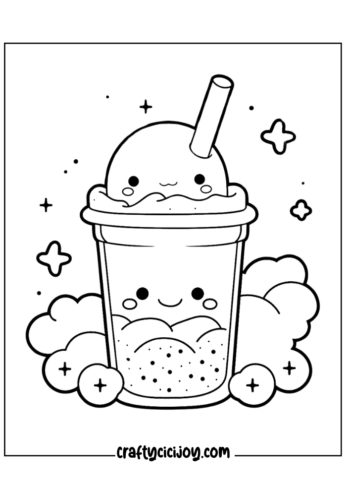 30 Free Bubble Tea Coloring Pages (PDF Digital Download) - Crafty Cici Joy