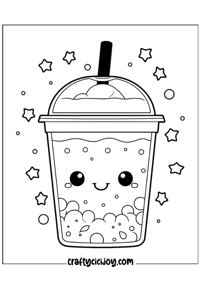 Free Bubble Tea Coloring Pages: 30 PDF Printables - Crafty Cici Joy