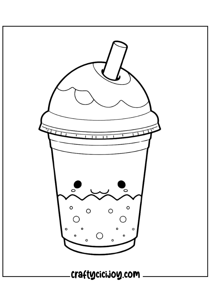 bubble tea coloring page 20