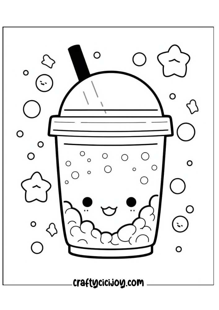 30 Free Bubble Tea Coloring Pages - Crafty Cici Joy