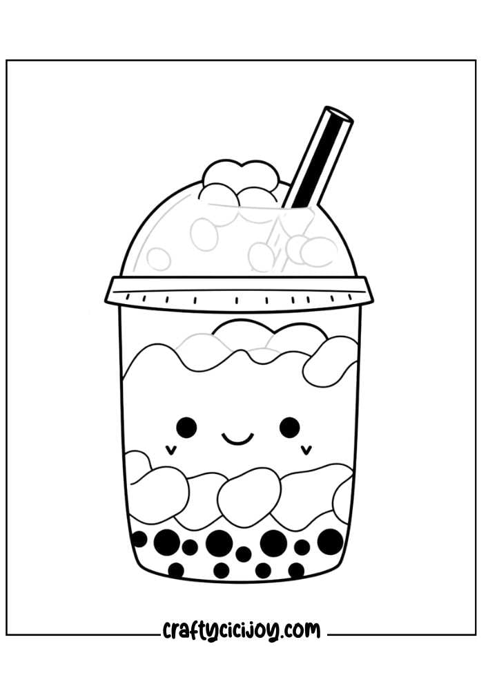 bubble tea coloring page 25