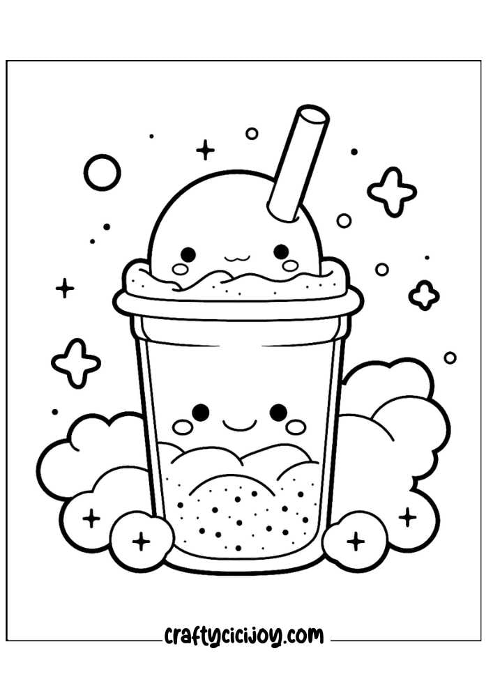 Free Bubble Tea Coloring Pages: 30 PDF Printables - Crafty Cici Joy