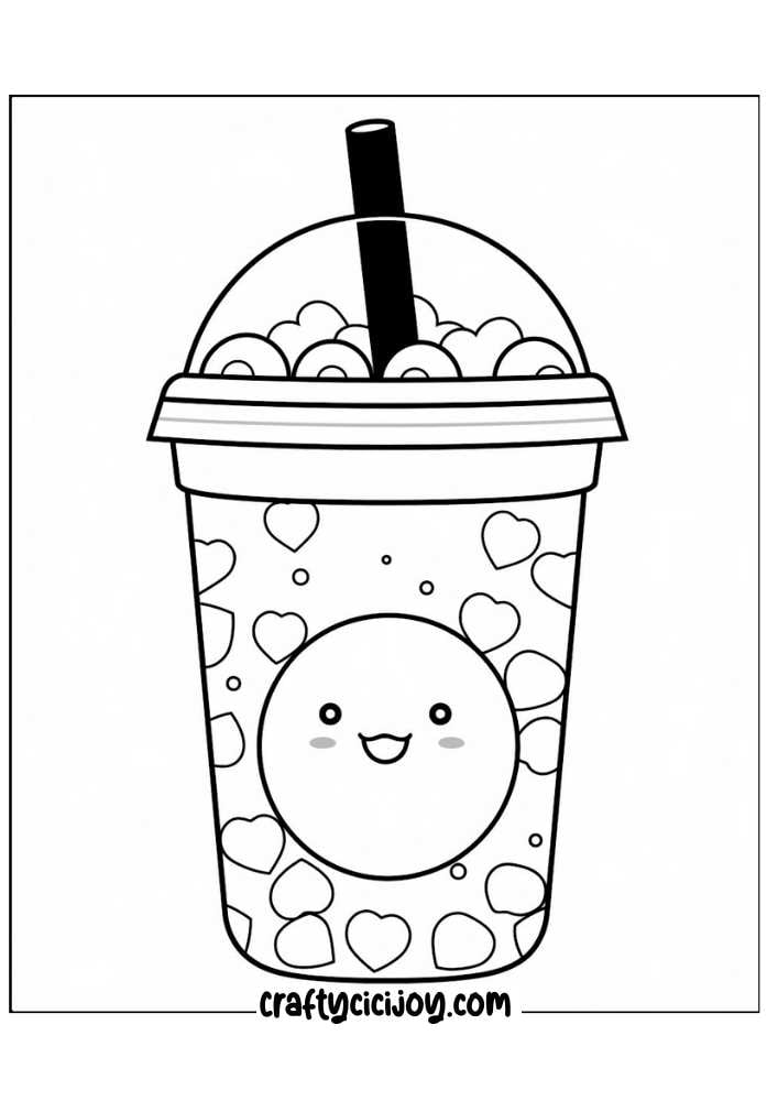 bubble tea coloring page 29
