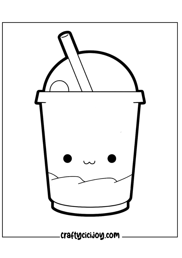 bubble tea coloring page 6