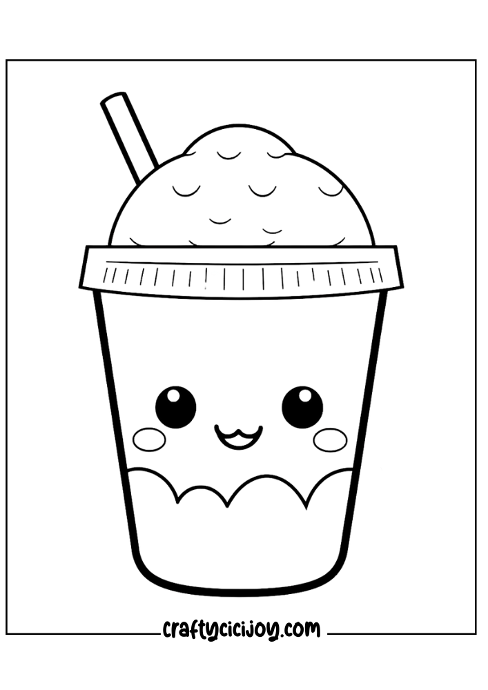 bubble tea coloring page 7