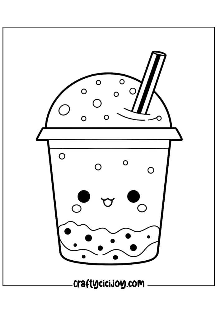 bubble tea coloring page 9