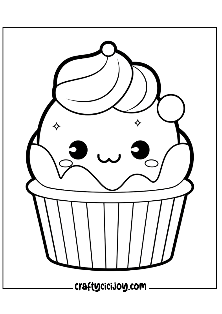 Cupcake coloring pages for adults 2