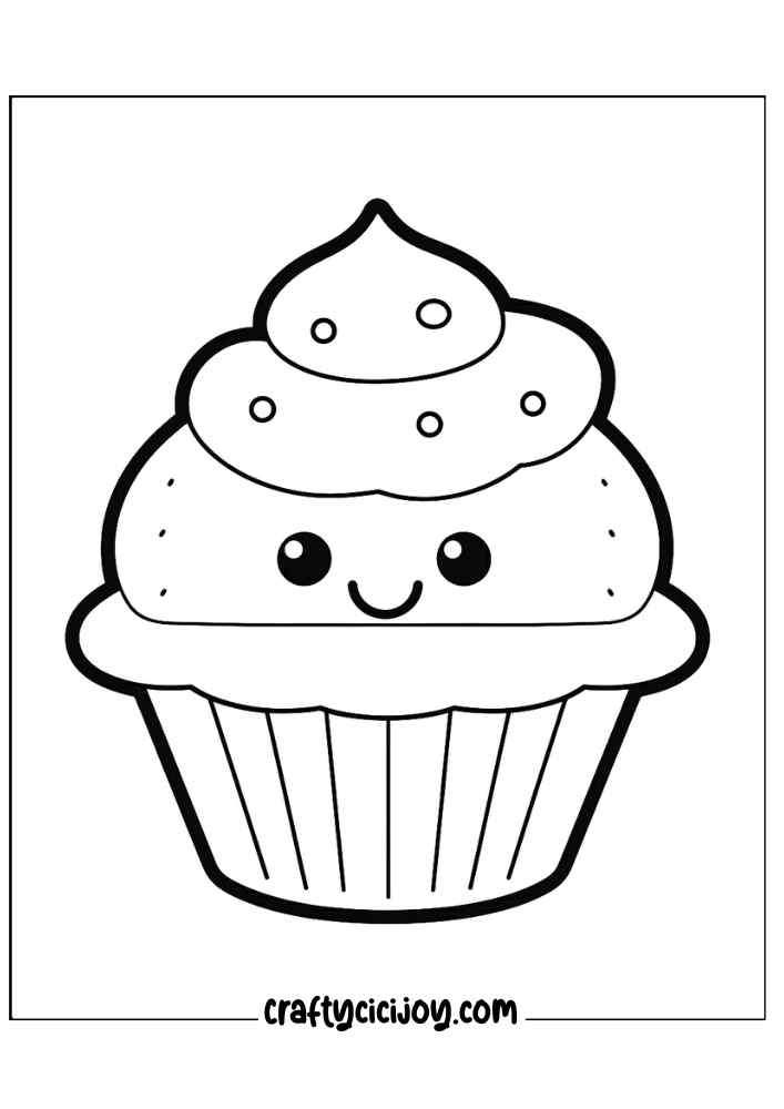 Cute Cupcake Coloring Pages: 20 Free PDF Printables - Crafty Cici Joy