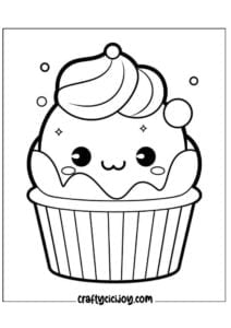 20 Free Cute Cupcake Coloring Pages - Crafty Cici Joy