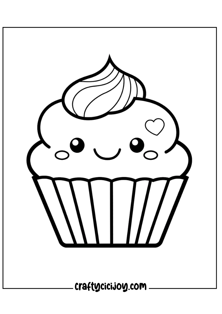 20 Cute Cupcake Coloring Pages (100% Free PDF Printable) - Crafty Cici Joy