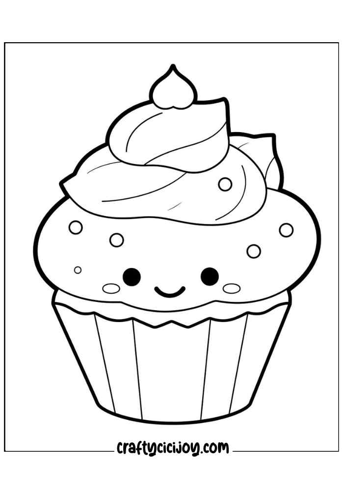 20 Cute Cupcake Coloring Pages (100% Free PDF Printable) - Crafty Cici Joy