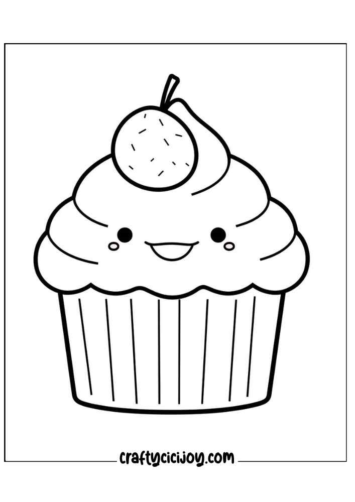 20 Free Cute Cupcake Coloring Pages - Crafty Cici Joy