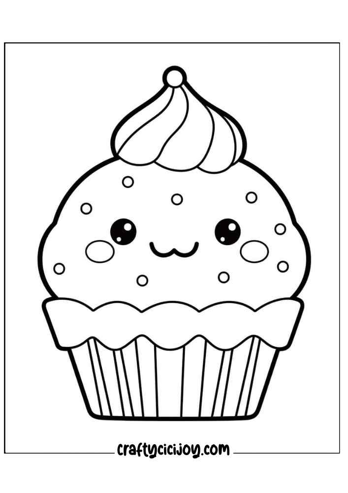 Cute Cupcake Coloring Pages: 20 Free PDF Printables - Crafty Cici Joy