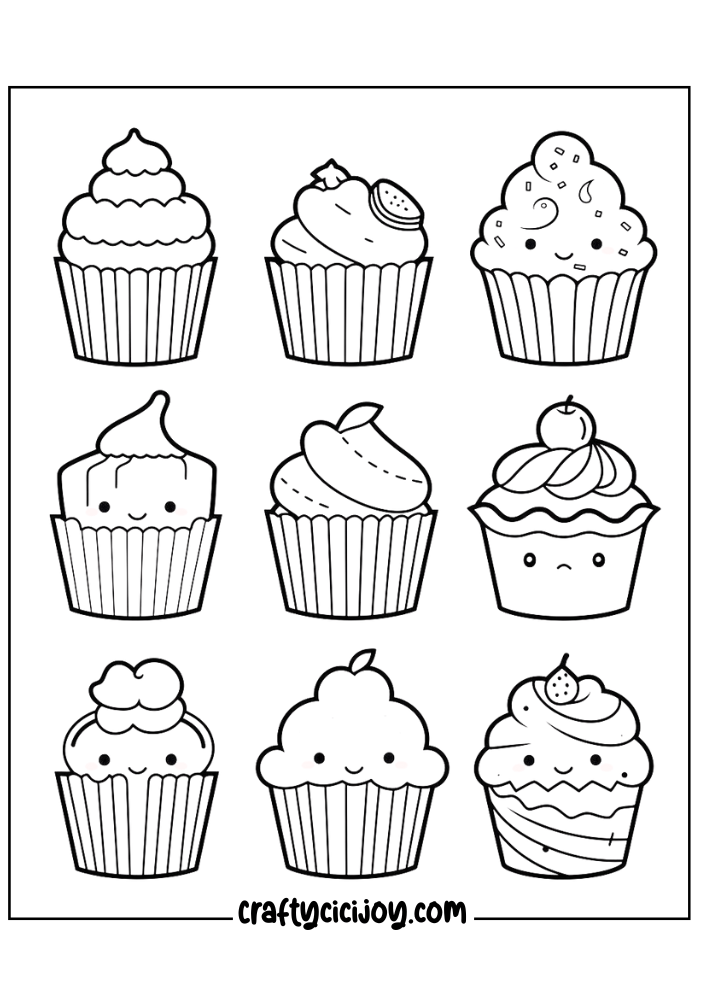 Cupcake coloring pages for adults 4