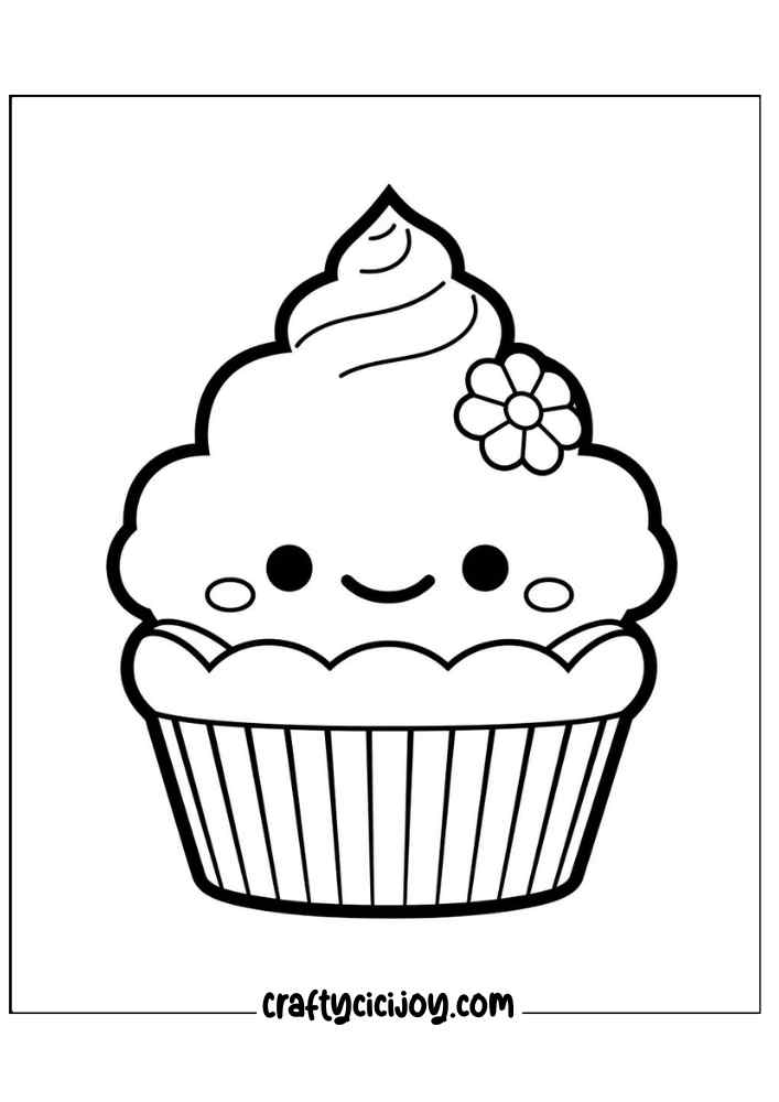 20 Cute Cupcake Coloring Pages (100% Free PDF Printable) - Crafty Cici Joy