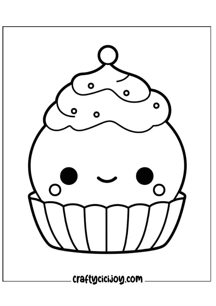 20 Cute Cupcake Coloring Pages (100% Free PDF Printable) - Crafty Cici Joy