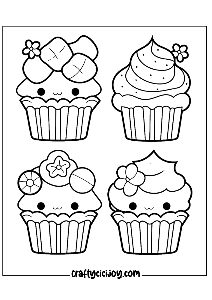 Cupcake coloring pages for adults 5