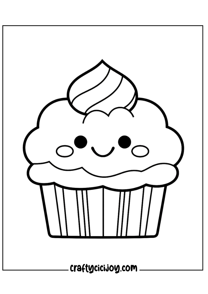 20 Cute Cupcake Coloring Pages (100% Free PDF Printable) - Crafty Cici Joy