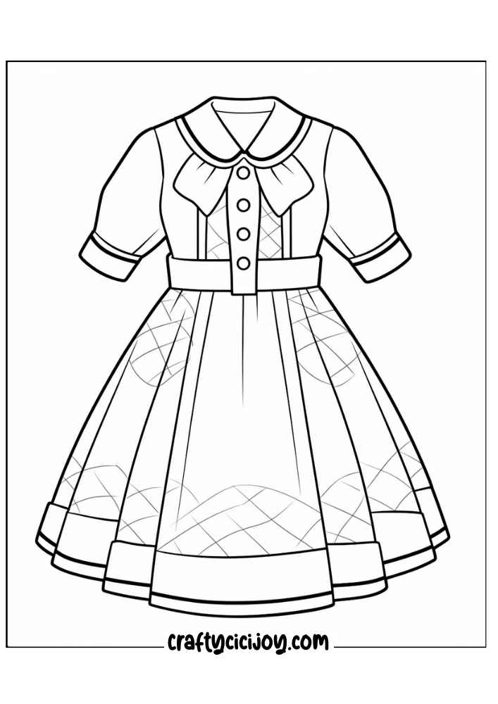 40+ Free Dress Coloring Pages